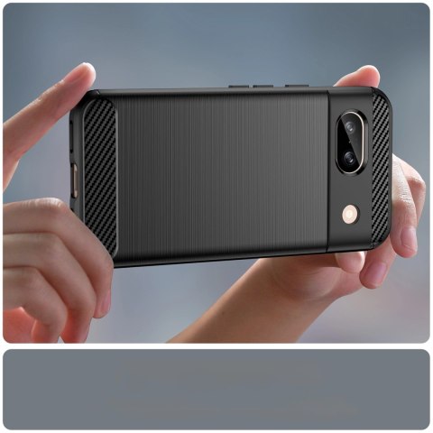 Etui Carbon Case do Google Pixel 8A elastyczny silikonowy karbonowy pokrowiec - czarny Etui Carbon Case do Google Pixel 8A elastyczny silikonowy karbonowy pokrowiec - czarny