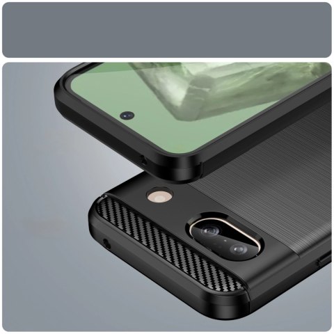 Etui Carbon Case do Google Pixel 8A elastyczny silikonowy karbonowy pokrowiec - czarny Etui Carbon Case do Google Pixel 8A elastyczny silikonowy karbonowy pokrowiec - czarny