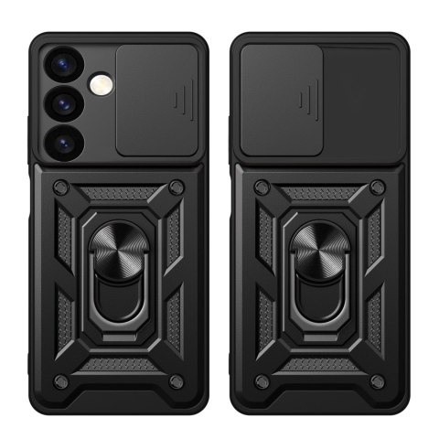 Etui Hybrid Armor Camshield do Samsung Galaxy S24 pancerne z osłoną na aparat - czarne Etui Hybrid Armor Camshield do Samsung Galaxy S24 pancerne z osłoną na aparat - czarne