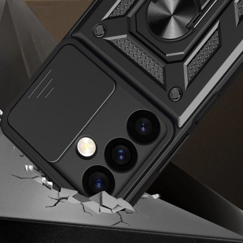 Etui Hybrid Armor Camshield do Samsung Galaxy S24 pancerne z osłoną na aparat - czarne Etui Hybrid Armor Camshield do Samsung Galaxy S24 pancerne z osłoną na aparat - czarne