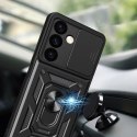 Etui Hybrid Armor Camshield do Samsung Galaxy S24 pancerne z osłoną na aparat - czarne Etui Hybrid Armor Camshield do Samsung Galaxy S24 pancerne z osłoną na aparat - czarne