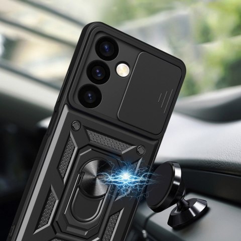 Etui Hybrid Armor Camshield do Samsung Galaxy S24 pancerne z osłoną na aparat - czarne Etui Hybrid Armor Camshield do Samsung Galaxy S24 pancerne z osłoną na aparat - czarne