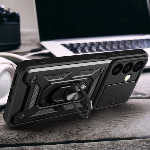 Etui Hybrid Armor Camshield do Samsung Galaxy S24 pancerne z osłoną na aparat - czarne Etui Hybrid Armor Camshield do Samsung Galaxy S24 pancerne z osłoną na aparat - czarne