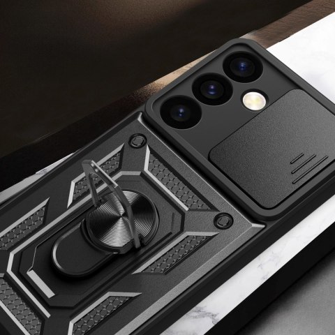 Etui Hybrid Armor Camshield do Samsung Galaxy S24 pancerne z osłoną na aparat - czarne Etui Hybrid Armor Camshield do Samsung Galaxy S24 pancerne z osłoną na aparat - czarne