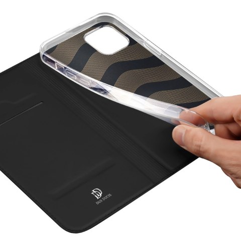 Etui z klapką i portfelem Dux Ducis Skin Pro do iPhone 15 - czarne Etui z klapką i portfelem Dux Ducis Skin Pro do iPhone 15 - czarne