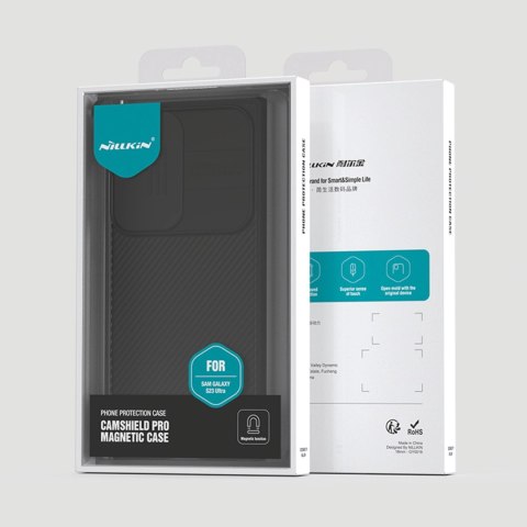 Nillkin CamShield Pro Magnetic Case etui do Samsung Galaxy S23 Ultra magnetyczne MagSafe z osłoną na aparat czarne Nillkin CamShield Pro Magnetic Case etui do Samsung Galaxy S23 Ultra magnetyczne MagSafe z osłoną na aparat czarne
