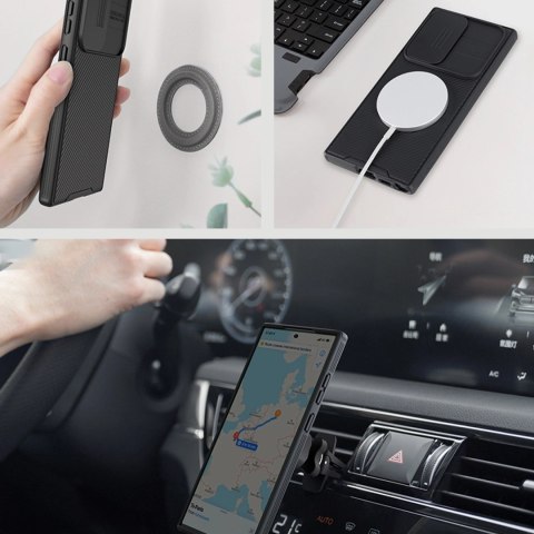 Nillkin CamShield Pro Magnetic Case etui do Samsung Galaxy S23 Ultra magnetyczne MagSafe z osłoną na aparat czarne Nillkin CamShield Pro Magnetic Case etui do Samsung Galaxy S23 Ultra magnetyczne MagSafe z osłoną na aparat czarne