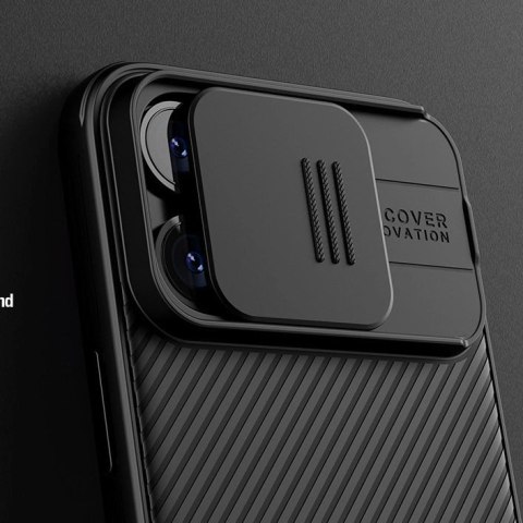 Pancerne etui Nillkin CamShield Pro Magnetic Case do iPhone 15 Pro z osłoną na aparat - czarne Pancerne etui Nillkin CamShield Pro Magnetic Case do iPhone 15 Pro z osłoną na aparat - czarne