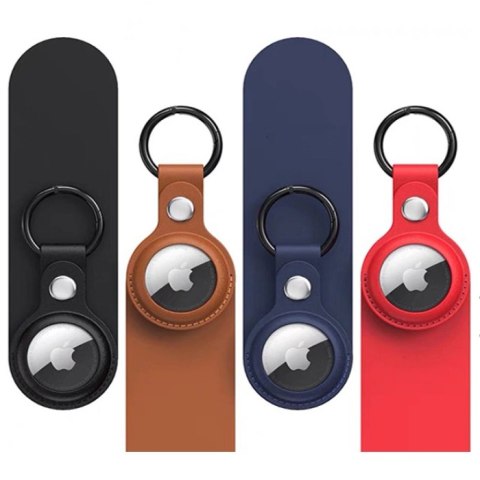Etui do Apple AirTag z ekoskóry - czarne, brązowe, czerwone, niebieskie - 4 sztuki Etui do Apple AirTag z ekoskóry - czarne, brązowe, czerwone, niebieskie - 4 sztuki