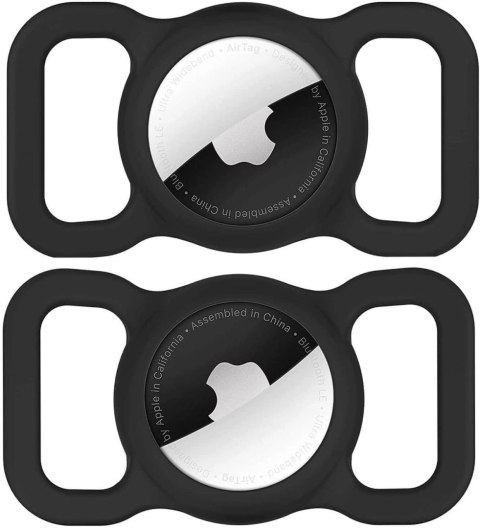 Etui na Apple AirTag silikonowe na obrożę psa lub kota - czarne Etui na Apple AirTag silikonowe na obrożę psa lub kota - czarne