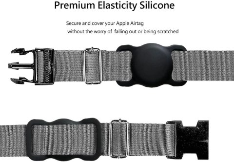 Etui na Apple AirTag silikonowe na obrożę psa lub kota - czarne Etui na Apple AirTag silikonowe na obrożę psa lub kota - czarne