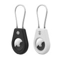Etui na Apple AirTag ze stalową linką - czarne + białe (2 sztuki) Etui na Apple AirTag ze stalową linką - czarne + białe (2 sztuki)