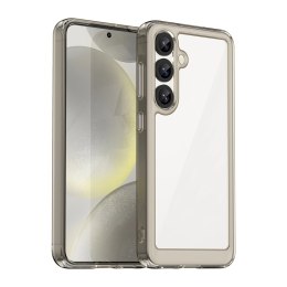 Etui Outer Space Case na Samsung Galaxy S25 Edge pokrowiec z elastyczną ramką - półprzezroczyste, czarne