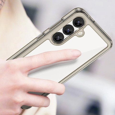 Etui Outer Space Case na Samsung Galaxy S25 Edge pokrowiec z elastyczną ramką - półprzezroczyste, czarne Etui Outer Space Case na Samsung Galaxy S25 Edge pokrowiec z elastyczną ramką - półprzezroczyste, czarne