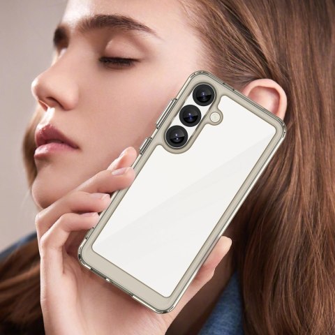 Etui Outer Space Case na Samsung Galaxy S25 Edge pokrowiec z elastyczną ramką - półprzezroczyste, czarne Etui Outer Space Case na Samsung Galaxy S25 Edge pokrowiec z elastyczną ramką - półprzezroczyste, czarne