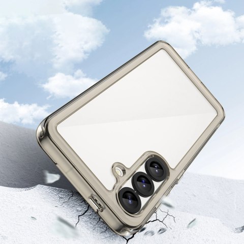 Etui Outer Space Case na Samsung Galaxy S25 Edge pokrowiec z elastyczną ramką - półprzezroczyste, czarne Etui Outer Space Case na Samsung Galaxy S25 Edge pokrowiec z elastyczną ramką - półprzezroczyste, czarne