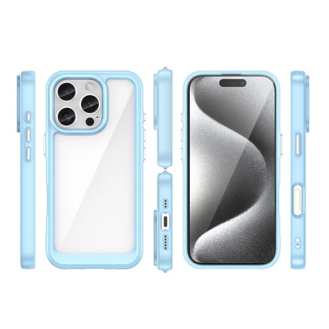Etui Outer Space Case na iPhone 16e pokrowiec z elastyczną ramką - niebieskie Etui Outer Space Case na iPhone 16e pokrowiec z elastyczną ramką - niebieskie