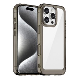 Etui Outer Space Case na iPhone 16e pokrowiec z elastyczną ramką - półprzezroczyste, czarne