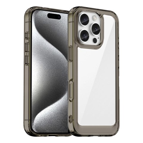 Etui Outer Space Case na iPhone 16e pokrowiec z elastyczną ramką - półprzezroczyste, czarne Etui Outer Space Case na iPhone 16e pokrowiec z elastyczną ramką - półprzezroczyste, czarne