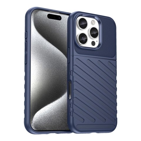 Etui Thunder Case na iPhone 16e silikonowy pancerny pokrowiec - niebieskie Etui Thunder Case na iPhone 16e silikonowy pancerny pokrowiec - niebieskie