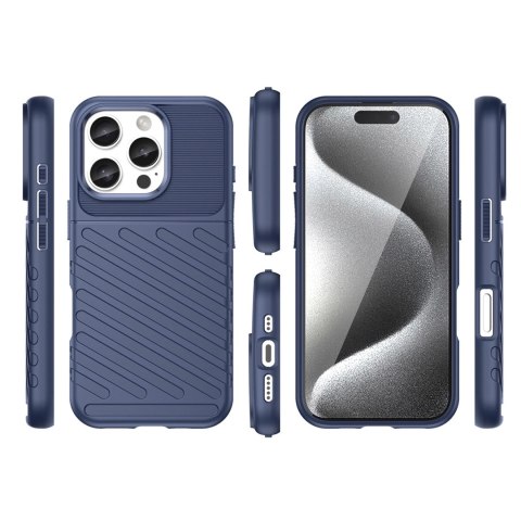 Etui Thunder Case na iPhone 16e silikonowy pancerny pokrowiec - niebieskie Etui Thunder Case na iPhone 16e silikonowy pancerny pokrowiec - niebieskie