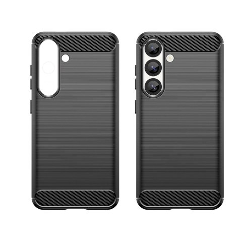 Etui silikonowe Carbon Case na Samsung Galaxy S25 Edge - czarne Etui silikonowe Carbon Case na Samsung Galaxy S25 Edge - czarne