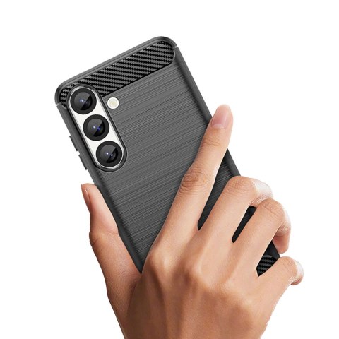 Etui silikonowe Carbon Case na Samsung Galaxy S25 Edge - czarne Etui silikonowe Carbon Case na Samsung Galaxy S25 Edge - czarne