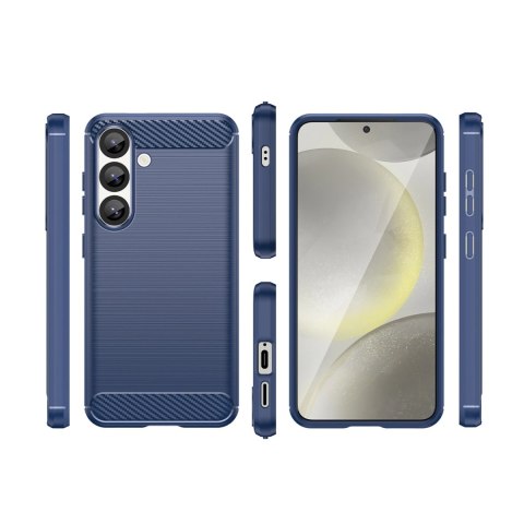Etui silikonowe Carbon Case na Samsung Galaxy S25 Edge - niebieskie Etui silikonowe Carbon Case na Samsung Galaxy S25 Edge - niebieskie