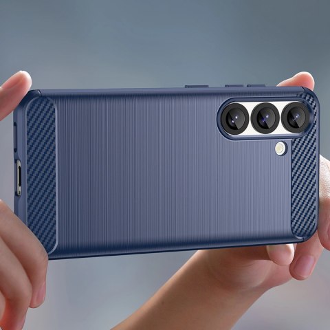 Etui silikonowe Carbon Case na iPhone 16e - niebieskie Etui silikonowe Carbon Case na iPhone 16e - niebieskie