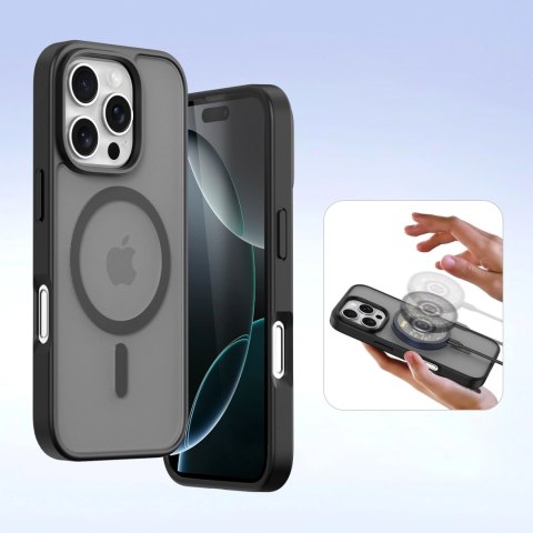 Etui skórzane Dux Ducis Lawa na iPhone 16 Pro Max - czarne Etui skórzane Dux Ducis Lawa na iPhone 16 Pro Max - czarne