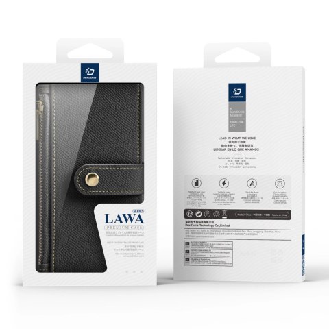 Etui skórzane Dux Ducis Lawa na iPhone 16 Pro Max - czarne Etui skórzane Dux Ducis Lawa na iPhone 16 Pro Max - czarne