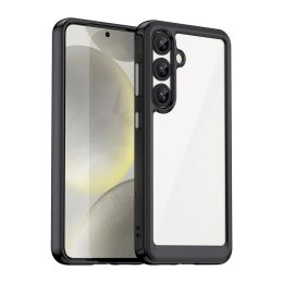 Etui Outer Space Case na Samsung Galaxy S25 Edge pokrowiec z elastyczną ramką - czarne