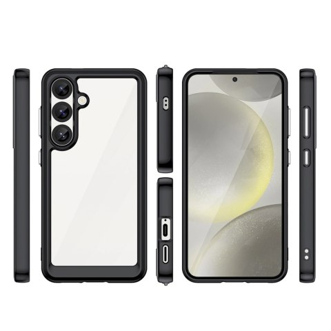 Etui Outer Space Case na Samsung Galaxy S25 Edge pokrowiec z elastyczną ramką - czarne Etui Outer Space Case na Samsung Galaxy S25 Edge pokrowiec z elastyczną ramką - czarne