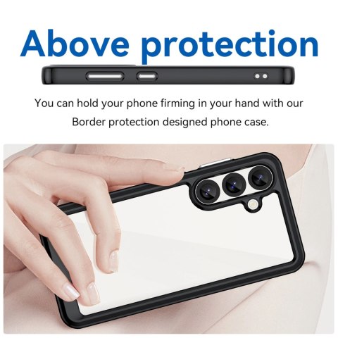 Etui Outer Space Case na Samsung Galaxy S25 Edge pokrowiec z elastyczną ramką - czarne Etui Outer Space Case na Samsung Galaxy S25 Edge pokrowiec z elastyczną ramką - czarne