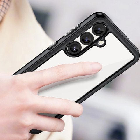 Etui Outer Space Case na Samsung Galaxy S25 Edge pokrowiec z elastyczną ramką - czarne Etui Outer Space Case na Samsung Galaxy S25 Edge pokrowiec z elastyczną ramką - czarne