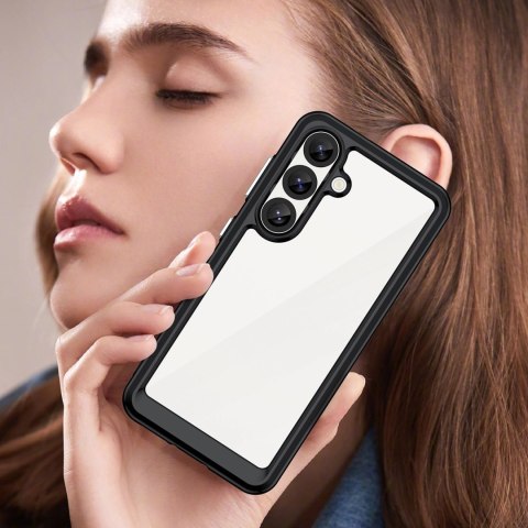 Etui Outer Space Case na Samsung Galaxy S25 Edge pokrowiec z elastyczną ramką - czarne Etui Outer Space Case na Samsung Galaxy S25 Edge pokrowiec z elastyczną ramką - czarne