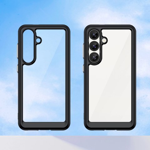 Etui Outer Space Case na Samsung Galaxy S25 Edge pokrowiec z elastyczną ramką - czarne Etui Outer Space Case na Samsung Galaxy S25 Edge pokrowiec z elastyczną ramką - czarne