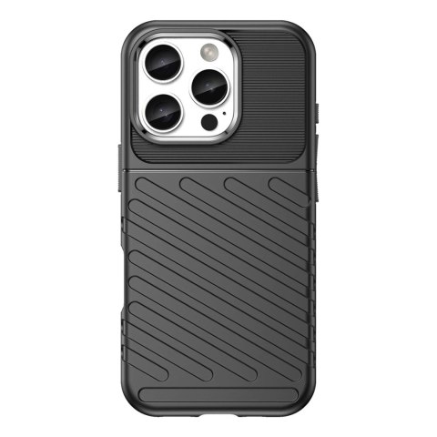 Etui Thunder Case na iPhone 16e silikonowy pancerny pokrowiec - czarne Etui Thunder Case na iPhone 16e silikonowy pancerny pokrowiec - czarne