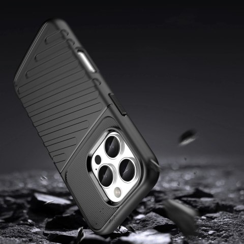 Etui Thunder Case na iPhone 16e silikonowy pancerny pokrowiec - czarne Etui Thunder Case na iPhone 16e silikonowy pancerny pokrowiec - czarne