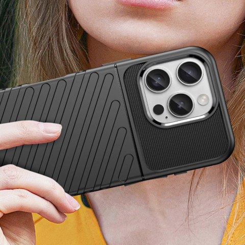 Etui Thunder Case na iPhone 16e silikonowy pancerny pokrowiec - czarne Etui Thunder Case na iPhone 16e silikonowy pancerny pokrowiec - czarne