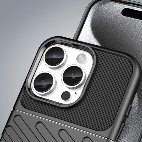 Etui Thunder Case na iPhone 16e silikonowy pancerny pokrowiec - czarne Etui Thunder Case na iPhone 16e silikonowy pancerny pokrowiec - czarne