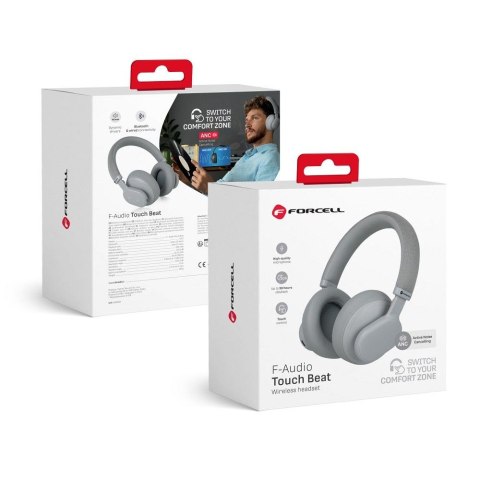 Słuchawki bezprzewodowe nauszne Forcell F-Audio ANC Touch Beat szare Słuchawki bezprzewodowe nauszne Forcell F-Audio ANC Touch Beat szare