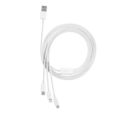 Kabel Baseus Superior Series USB-A - USB-C / Lightning / micro USB 3.5A 0.5m - biały Kabel Baseus Superior Series USB-A - USB-C / Lightning / micro USB 3.5A 0.5m - biały