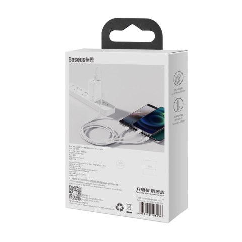 Kabel Baseus Superior Series USB-A - USB-C / Lightning / micro USB 3.5A 0.5m - biały Kabel Baseus Superior Series USB-A - USB-C / Lightning / micro USB 3.5A 0.5m - biały