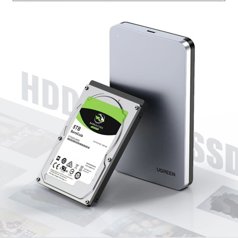 Kieszeń Ugreen CM300 70499 na dysk twardy 2,5'' SATA 3.0 6Gbps - szary + kabel USB-C - USB-C 0.5m Kieszeń Ugreen CM300 70499 na dysk twardy 2,5'' SATA 3.0 6Gbps - szary + kabel USB-C - USB-C 0.5m