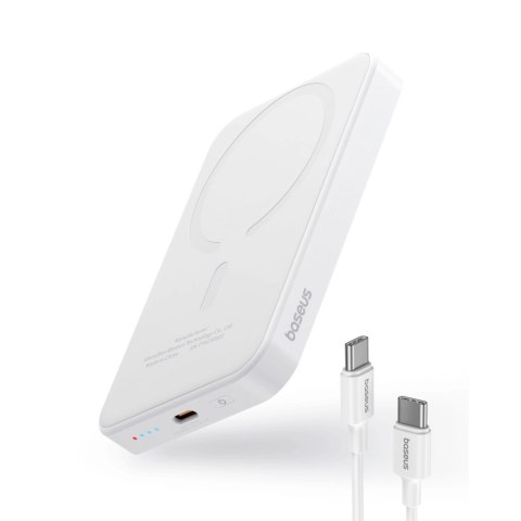 Mini powerbank Baseus 5000mAh 20W + kabel USB-C (20V/3A) - biały Mini powerbank Baseus 5000mAh 20W + kabel USB-C (20V/3A) - biały