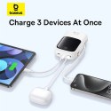 Powerbank Baseus Qpow Pro+ 20000mAh 22.5W z wbudowanym kablem USB-C i wyświetlaczem - biały