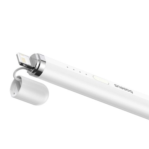 Rysik z aktywną końcówką Baseus Smooth Writing 2 do iPad + kabel USB-A - Lightning i wymienna końcówka - biały Rysik z aktywną końcówką Baseus Smooth Writing 2 do iPad + kabel USB-A - Lightning i wymienna końcówka - biały