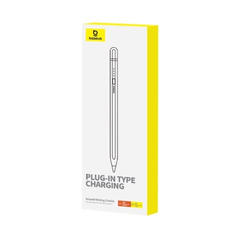 Rysik z aktywną końcówką Baseus Smooth Writing 2 do iPad + kabel USB-A - Lightning i wymienna końcówka - biały Rysik z aktywną końcówką Baseus Smooth Writing 2 do iPad + kabel USB-A - Lightning i wymienna końcówka - biały