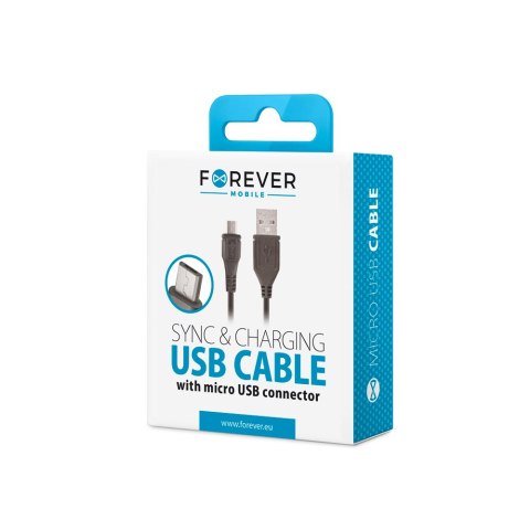 Forever kabel USB - microUSB 1,0 m 1A czarny Forever kabel USB - microUSB 1,0 m 1A czarny